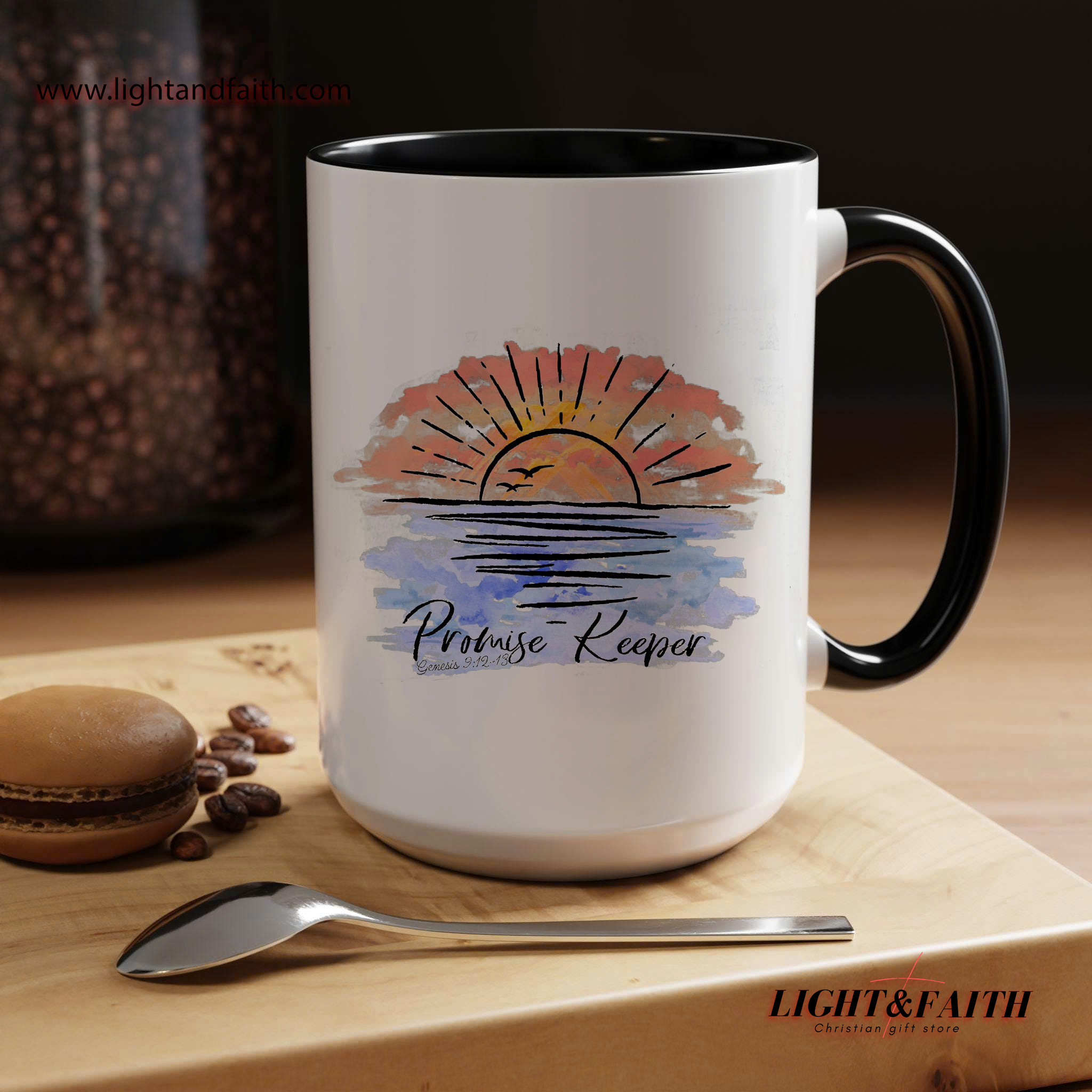 Promise Keeper Mug – Christian Sunrise Coffee Cup, Faith-Based Scripture Gift MULAF24